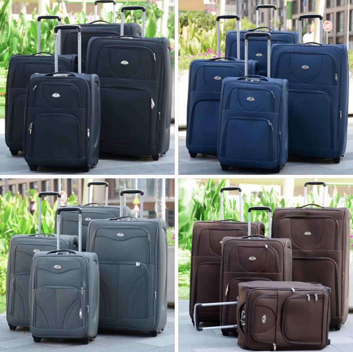 Prosperity 4-Piece Fabric Suitcase Set – 20/24/28/32 Travel Bags