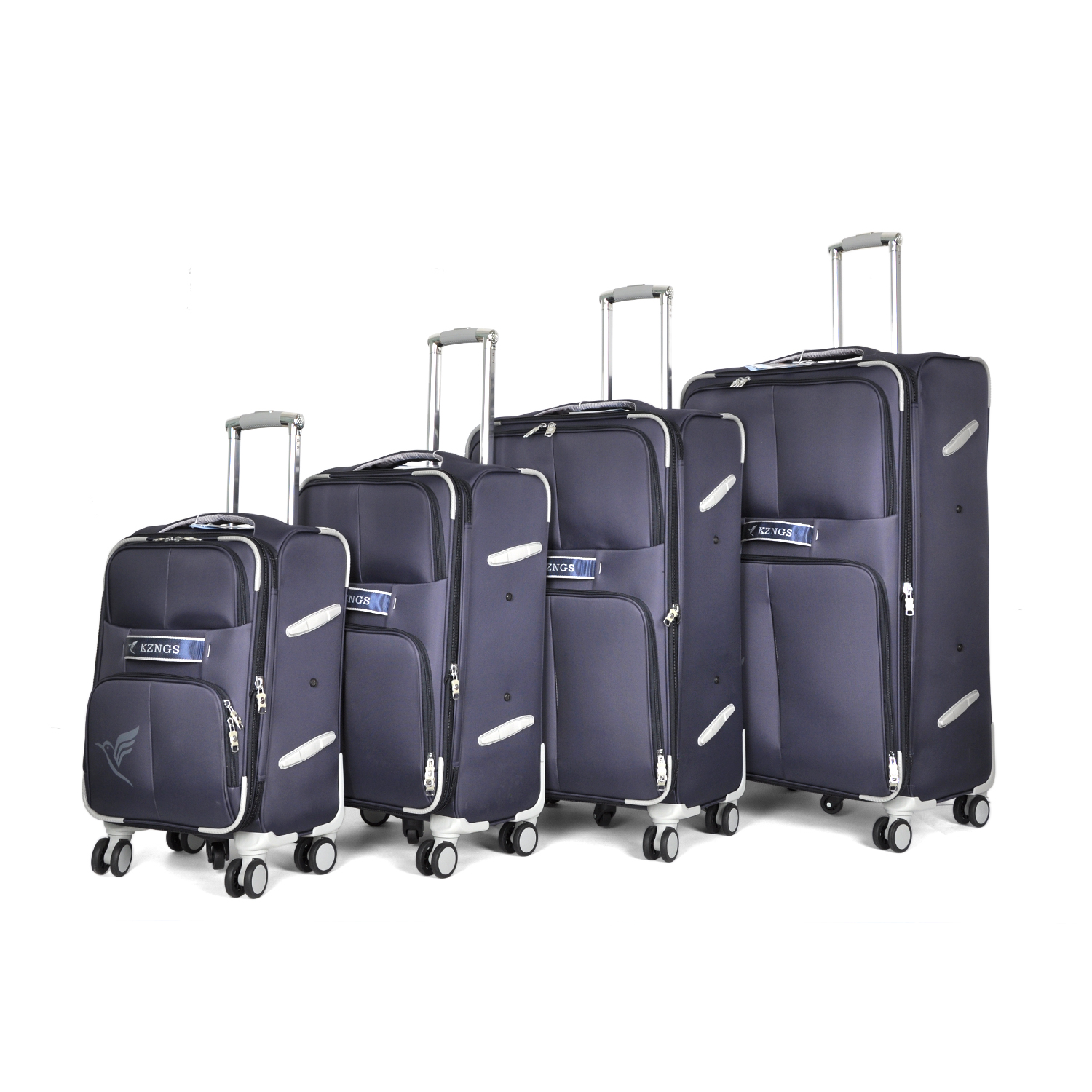 KZNGS KINGS 4-Piece Business Travel Luggage Set with Fabric Cover