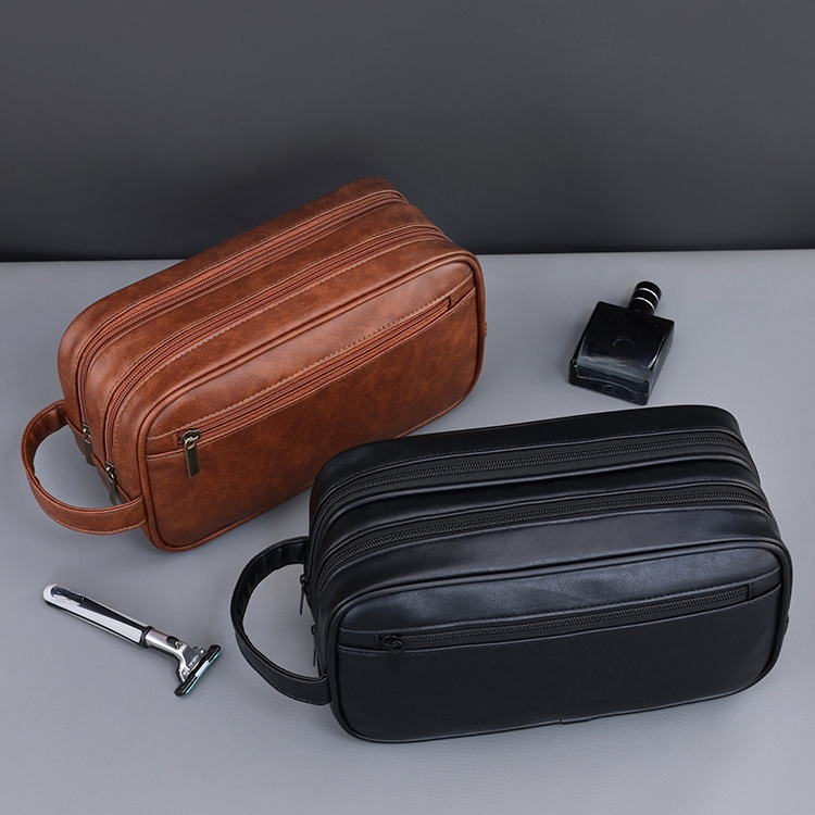Men’s Leather Dopp Kit Travel Bag
