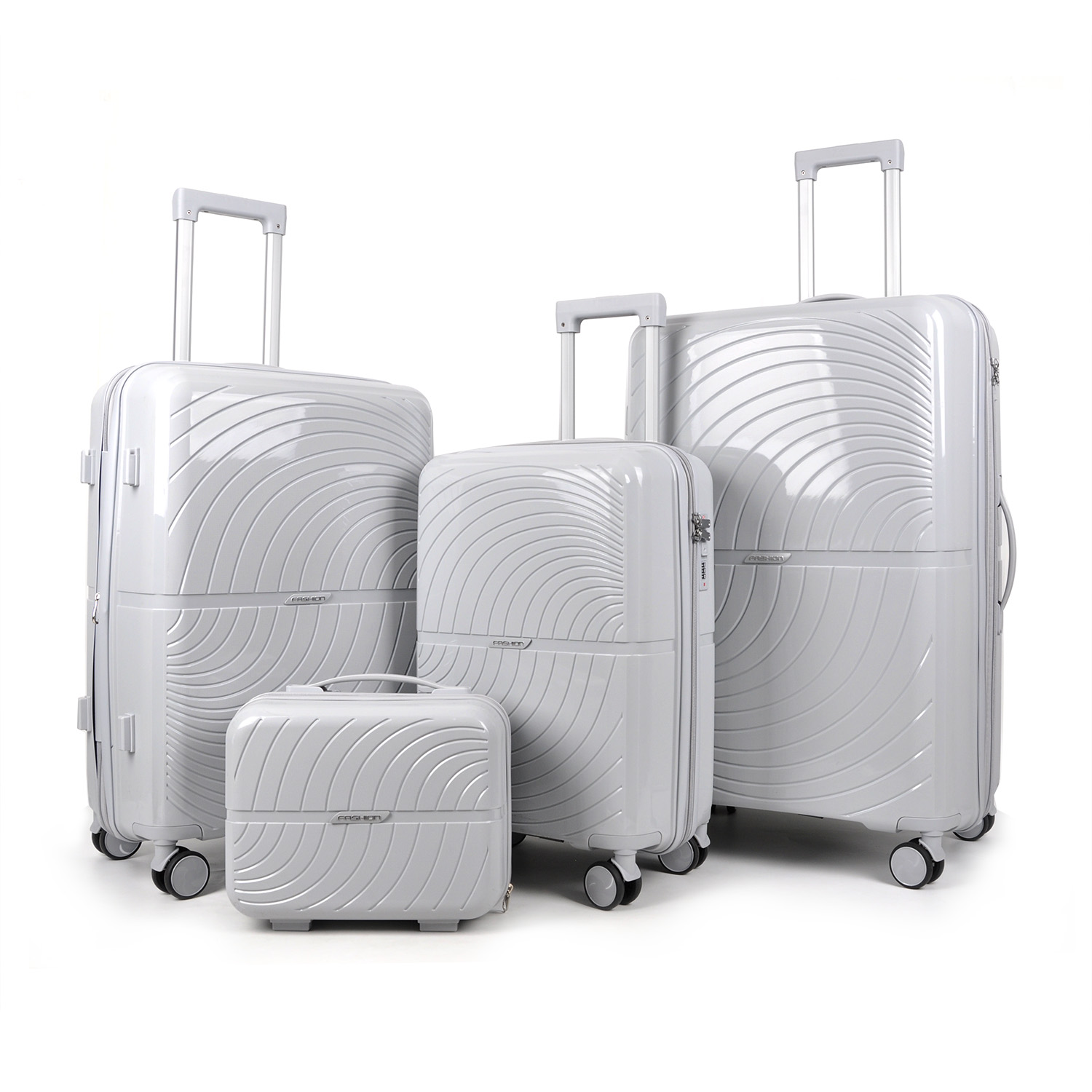 3PCS PP Carry-On Luggage Set – TSA Lock, Silent 4-Wheel Spinner (20/24/28)