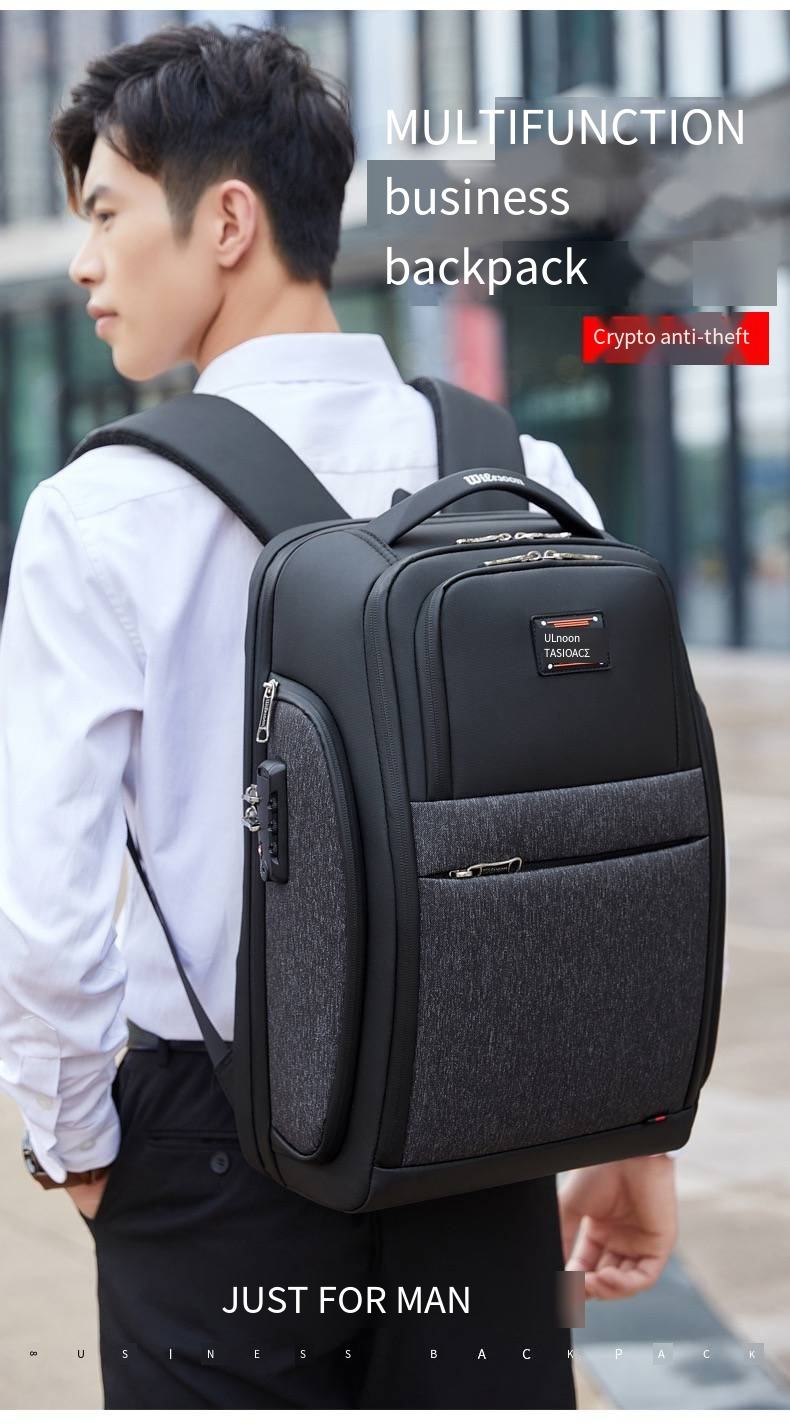 Wiersoon Anti-Theft Business Travel Laptop Backpack with USB Charging Port, Waterproof Large Capacity Security Bag