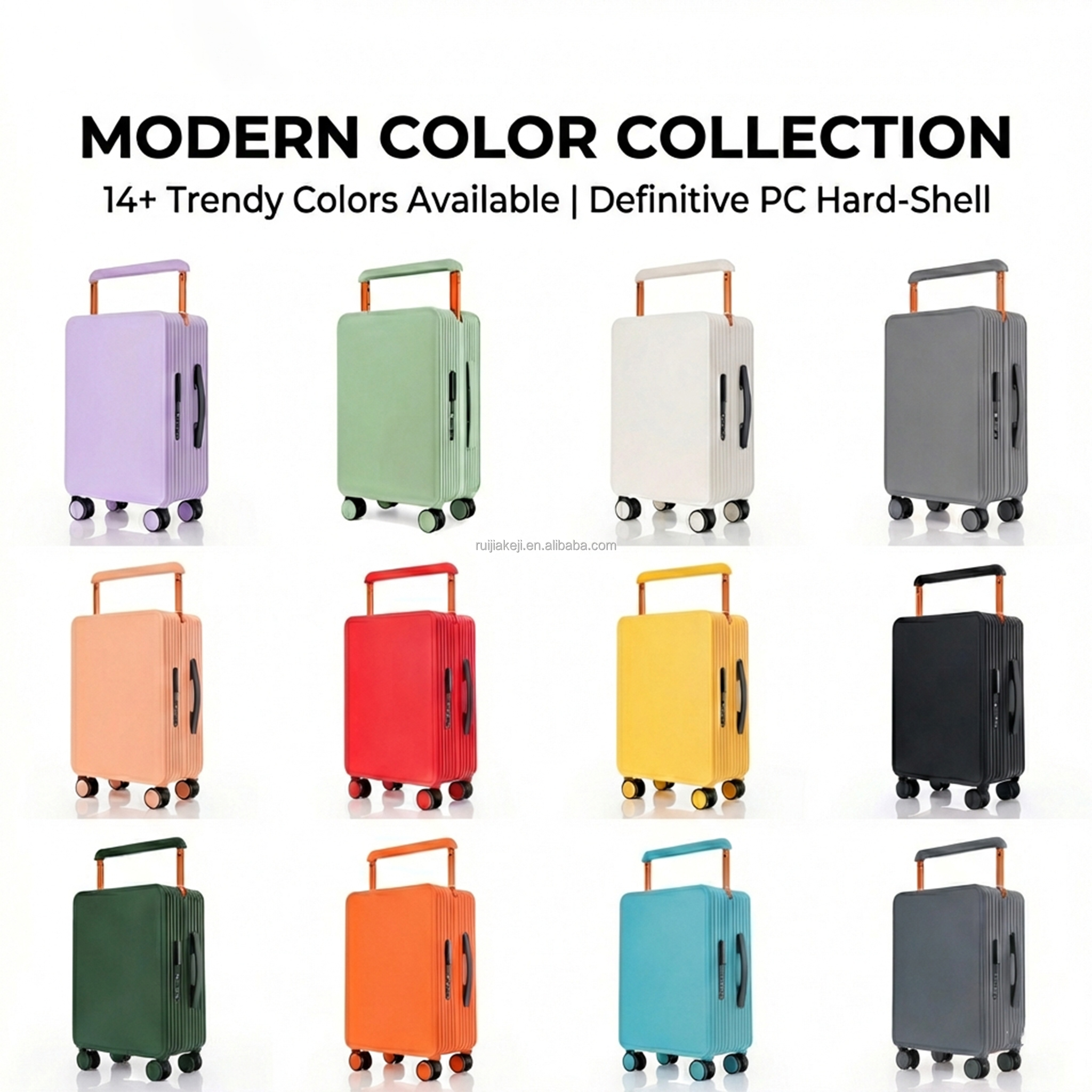 Wide Handle PC Hard Case Luggage – Durable Travel Trolley Suitcase
